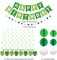 Green Birthday Party Decorations - Happy Banner with Honeycomb Balls